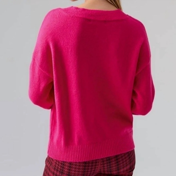 Sanctuary Easy Breezy V Neck Pullover In Flash Pink - Picture 3 of 14